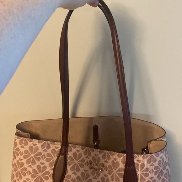 Kate Spade Pink and Brown Signature Design Floral Tote Bag! - Picture 3 of 7
